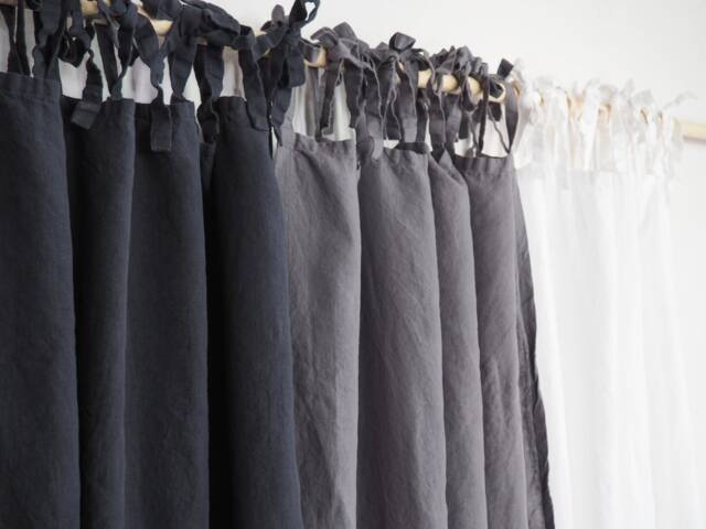 Linen Curtain Made Of Medium Linen - 160 G/M2. Tie Top - image 1