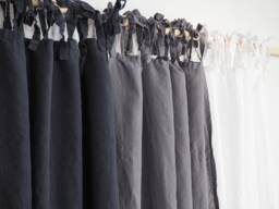 Linen Curtain Made Of Medium Linen - 160 G/M2. Tie Top - thumbnail 1