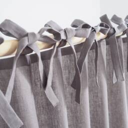 Linen Curtain Made Of Medium Linen - 160 G/M2. Tie Top - thumbnail 2