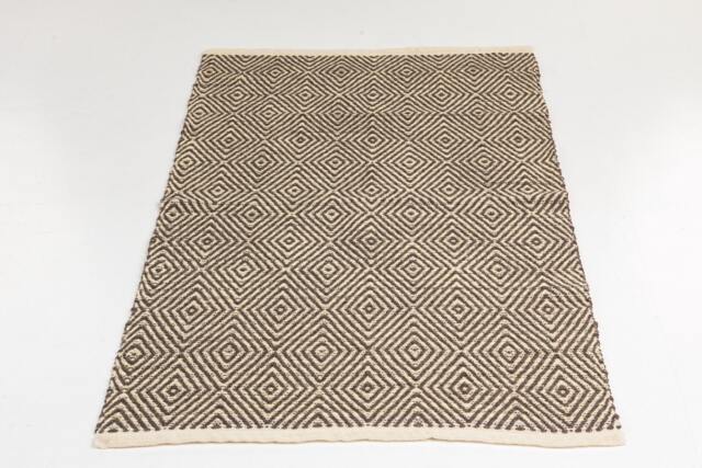 Handwoven Wool Area Rug 4x6 Ft Geometric Scandinavian Design - image 1