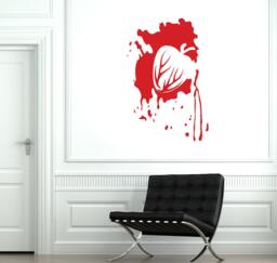 Wall Vinyl Decal Bleeding Heart Abstract Romantic Modern Pop Art Decor - #2406Dn - thumbnail 1