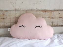 Soft Pink Cloud Pillow For Nursery Decor, Baby Cushion Shower Gift Newborn Infant Boy Girl Gender Neutral Princess Room Kids Bed Teepee - thumbnail 1