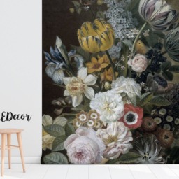 Painting Flowers Removable Wallpaper, Peel & Stick, Floral Bouquet, Self Adhesive, Repositionable, Wall Decor, Adhesive, Decal #113 - thumbnail 2