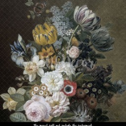 Painting Flowers Removable Wallpaper, Peel & Stick, Floral Bouquet, Self Adhesive, Repositionable, Wall Decor, Adhesive, Decal #113 - thumbnail 3