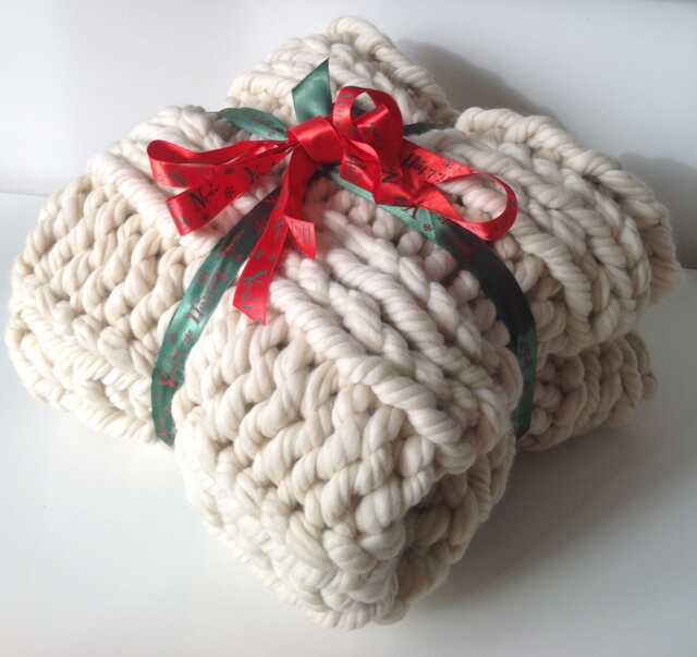 Super Chunky Knit Blanket, 24x59 Inches 60x150 cm, Throw, Wool Throw - image 1