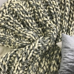 Super Chunky Knit Blanket, 24x59 Inches 60x150 cm, Throw, Wool Throw - thumbnail 2