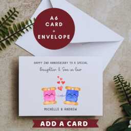 Daughter & Son in Law 2nd Anniversary Candle Gifts Cards W - thumbnail 3
