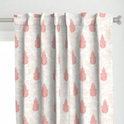 Mandala Curtain Panel - India Pink Coral Bohemian Custom Boho Neutral-Coral Turpentine Cloth By Helenpdesigns