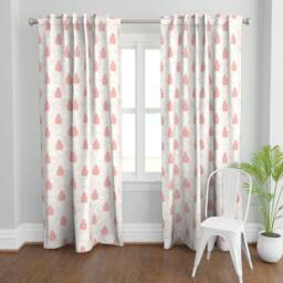 Mandala Curtain Panel - India Pink Coral Bohemian Custom Boho Neutral-Coral Turpentine Cloth By Helenpdesigns - thumbnail 2