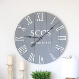 Large Farmhouse Wall Clock Slate Gray Barn Wood, 25/30 - thumbnail 4