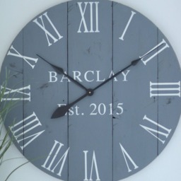 Large Farmhouse Wall Clock Slate Gray Barn Wood, 25/30 - thumbnail 2