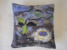 Pillows, Pillow Cover Felted, Sofa Pillow, Felt, Nanofilzen - thumbnail 1