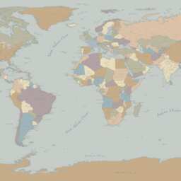 "Giant World Map Mural Wall Art Decal 59""x30"" Or 96""x48" - thumbnail 2