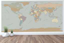 "Giant World Map Mural Wall Art Decal 59""x30"" Or 96""x48" - thumbnail 1