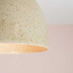Speckled Cream Gloss Element Flush Mount Ceiling Light in Ceramic & Oak - thumbnail 2