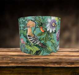 Tropical Bird Lampshade For Ceiling & Table Lamps, Exotic Jungle Drum Light Shade