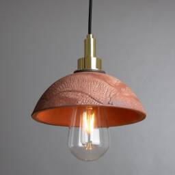 Kingii Ceramic Dome Bathroom Pendant Light Red Iron 7.75 - thumbnail 2