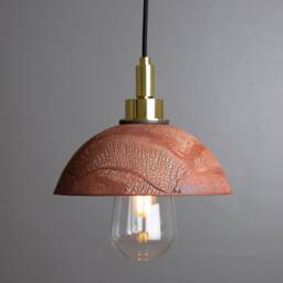 Kingii Ceramic Dome Bathroom Pendant Light Red Iron 7.75 - thumbnail 3