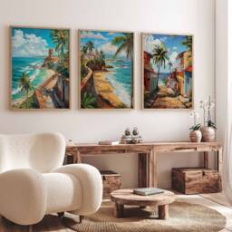 Set Of 3 Puerto Rico Posters, Travel Prints, Art, Tropical Decor, Caribbean Wall North American Gift - thumbnail 3