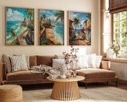 Set Of 3 Puerto Rico Posters, Travel Prints, Art, Tropical Decor, Caribbean Wall North American Gift - thumbnail 1