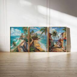 Set Of 3 Puerto Rico Posters, Travel Prints, Art, Tropical Decor, Caribbean Wall North American Gift - thumbnail 2