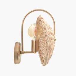 Rattan Sconce Light Minimal Wall Bamboo Woven Lamp [Ariana] - thumbnail 2
