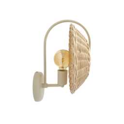 Rattan Sconce Light Minimal Wall Bamboo Woven Lamp [Ariana] - thumbnail 4