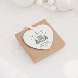 Personalised First Christmas in Our Home Bauble - Ceramic Xmas Tree Decoration Couple Keepsake New - thumbnail 2