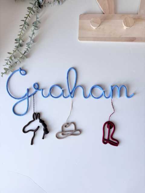 Personalized Cowboy Themed Name Sign For Nursery Wall Or Kids Room Door Decor - image 1