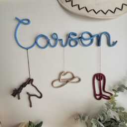 Name Sign For Cowboy Nursery Wall Hanging Kids Room Western Door Decor - thumbnail 4