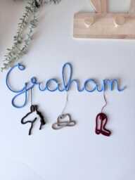 Name Sign For Cowboy Nursery Wall Hanging Kids Room Western Door Decor