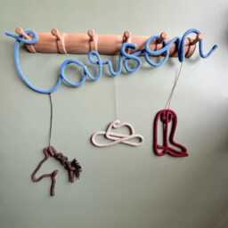 Personalized Cowboy Themed Name Sign For Nursery Wall Or Kids Room Door Decor - thumbnail 2