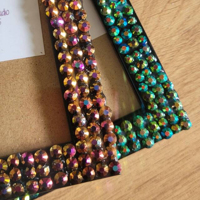 Black Iridescent Rhinestone Photo Frame 4 X 6 Inches - image 1
