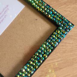 Black Iridescent Rhinestone Photo Frame 4 X 6 Inches - thumbnail 4