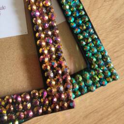 Black Iridescent Rhinestone Photo Frame 4 X 6 Inches