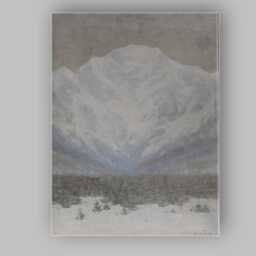 Minimalist Snow Covered Mountain Winter Landscape Painting Canvas Wall Art Print Decor Picture Ready To Hang - thumbnail 1