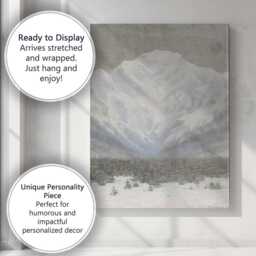 Minimalist Snow Covered Mountain Winter Landscape Painting Canvas Wall Art Print Decor Picture Ready To Hang - thumbnail 3