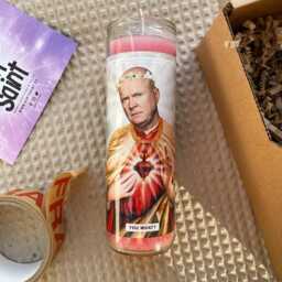 Saint Phil Prayer Candle Scented Vegan Soy Wax, 120Hr Burn