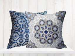 Blue Decorative Pillow Covers, Jaclyn Smith Home Set Of 2 - 18x18 - thumbnail 1