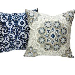 Blue Decorative Pillow Covers, Jaclyn Smith Home Set Of 2 - 18x18 - thumbnail 4
