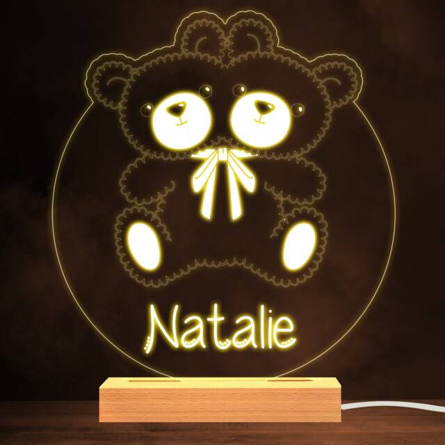 Two Headed Scary Teddy Bear Warm White Lamp Personalised Gift Night Light - Bedroom - image 1