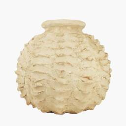 Mid-Season Sale Moroccan Unglazed, Raw Tamegroute Ceramics, Abstract Sea Urchin Vase Sculpture, Craftsmanship, Home Decor - thumbnail 2