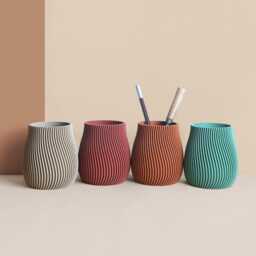 Pencil Potdesk Organizer Made With Recycled Materials, Idea For Office Accessories, Storage & Decoration, Scandinavian Design, Gift Home - thumbnail 3