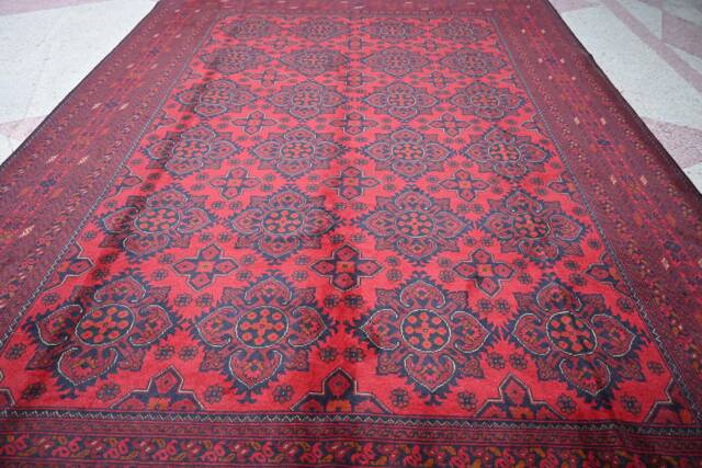 Large Afghan Rug, 11.0 X 8.0 Ft, Handmade Rug, Patnoos Gul Rug , Turkmen Bukhara Area Oriental 8X11, Living Room Rug - image 1