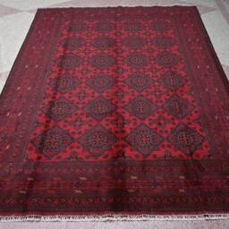 Large Afghan Rug, 11.0 X 8.0 Ft, Handmade Rug, Patnoos Gul Rug , Turkmen Bukhara Area Oriental 8X11, Living Room Rug - thumbnail 3