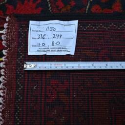 Large Afghan Rug, 11.0 X 8.0 Ft, Handmade Rug, Patnoos Gul Rug , Turkmen Bukhara Area Oriental 8X11, Living Room Rug - thumbnail 4