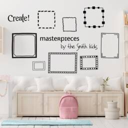 Personalized Kids Art Display Frames, Custom Look What I Made Vinyl Decals, Homework Picture Frame Wall Decor, Masterpieces Artwork - thumbnail 1