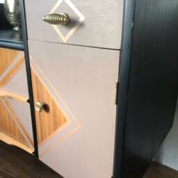 Mid Century Modern, Dressing Table, Pink, Black, Vanity Table, Bedroom Furniture - thumbnail 3