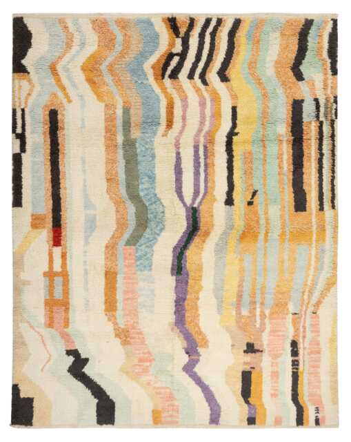 Handwoven Moroccan Azilal Rug Natural Wool, Multicolor Design - image 1