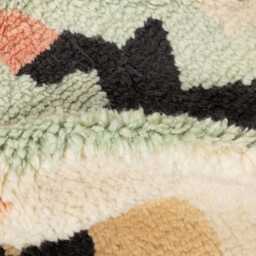 Handwoven Moroccan Azilal Rug Natural Wool, Multicolor Design - thumbnail 4